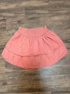 Hollister Pink Tiered Eyelet Skater Skirt